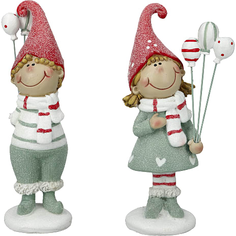 Julefryd Julefigur Med Balloner 15 cm Assorteret