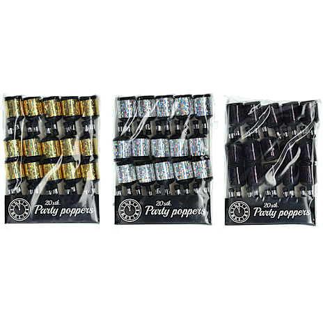 Andre mærker Party poppers assorteret
