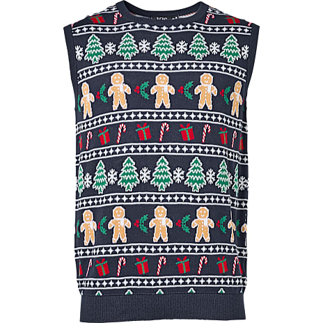 VRS Herre Julesweater Vest Str. S Mørkeblå