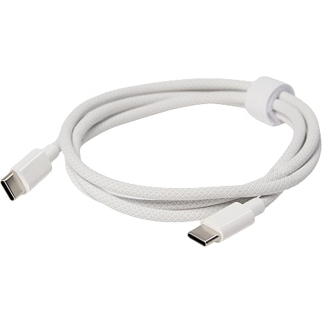 Elworks USB-C til USB-C stofkabel - hvid 1 stk.