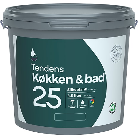 Tendens køkken- og badmaling silkeblank 25 4,5 liter 4500 ml