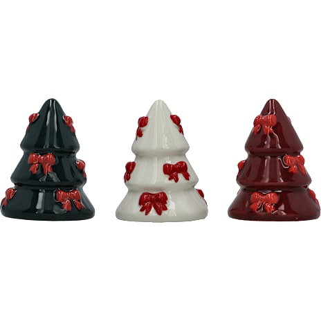 Julefryd Porcelænsjuletræ Med Røde Sløjfer Højde 7 cm Assorteret