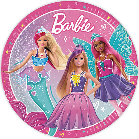 Andre Mærker Barbie paptallerkener Ø:23 cm 8-pak 8 stk.