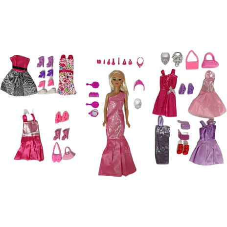 Fantasy World Glamour Dukke Med Tilbehør