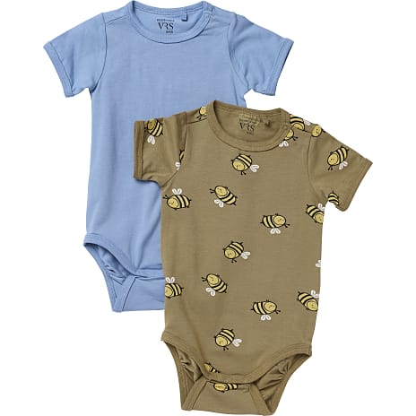 VRS Mini Basic Baby Body str. 80 Oliven/Blå