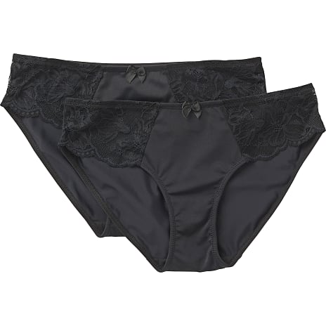VRS dame 2-pak tai trusser str. XL - sort 1 stk.