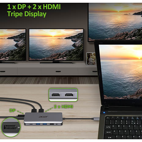 Bogholder Fearless Ristede Acer 12-i-1 USB-C mini dock | Køb på føtex.dk!