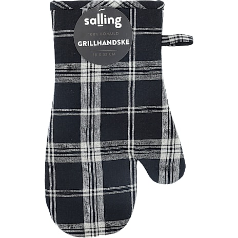 Salling Grillhandske 18x32 cm Sort Og Grå Tern