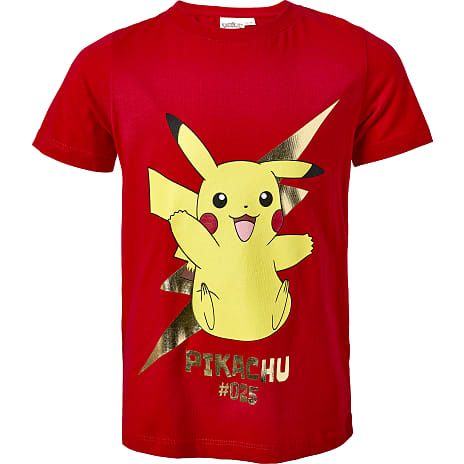 Pokémon T-shirt Str. 98/104 Rød