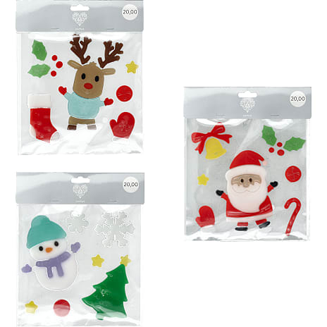 Gel Juleklistermærker Assorteret
