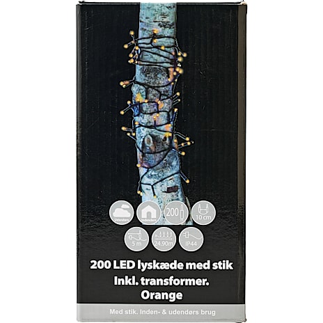 Halloween Lyskæde med 200 LED-lys Orange