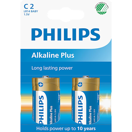 Philips Alkaline Plus C batterier 2-pak 1 stk.