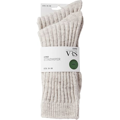 VRS Dame 2-pak Tyk Strømpe Str. 35/38 Beige