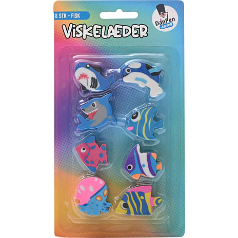 Danpen junior viskelædere fisk 8-pak 1 stk.