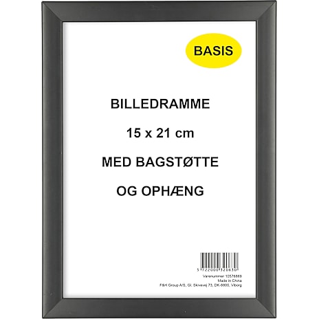 Basis Ramme i sort - 15x21 cm 1 stk.