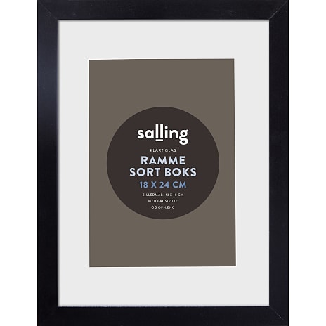 Salling Sort passepartout ramme med glas