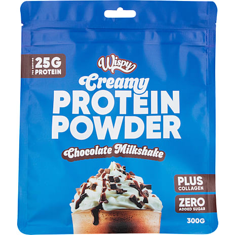 Wispy Creamy proteinpulver m. chokoladesmag og kollagen 300 g