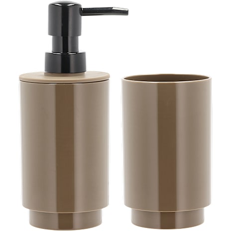 Basis Lea sæbedispenser og tandkrus - beige 1 stk.
