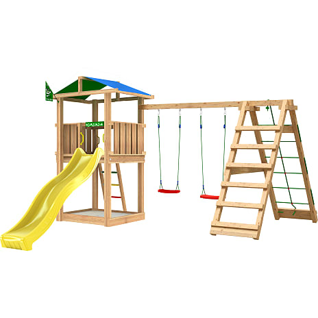 Jungle Gym Hut Legetårn inkl. gyngemodul og rutsjebane