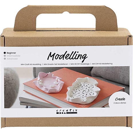 Creativ Company Mini DIY Kit Modellering Skål Lyserød Og Sort