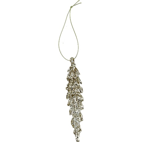 Julefryd Glas Istap Med Glimmer 11 cm Guld