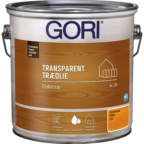 Gori 111 transparent træolie cedertræ 2,5 liter 2500 ml