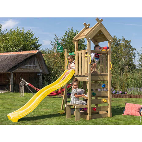 Jungle Gym Teepee legetårn komplet inkl. gul rutsjebane 1 stk.