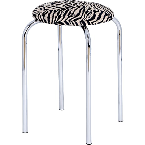 Salling Trend Limited Edition Skammel Krom Og Zebraprint