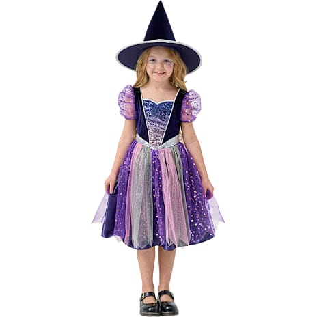 Halloween violet heksekostume str. 128