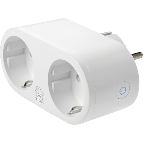 Deltaco Smart dobbeltstik med energiovervågning hvid