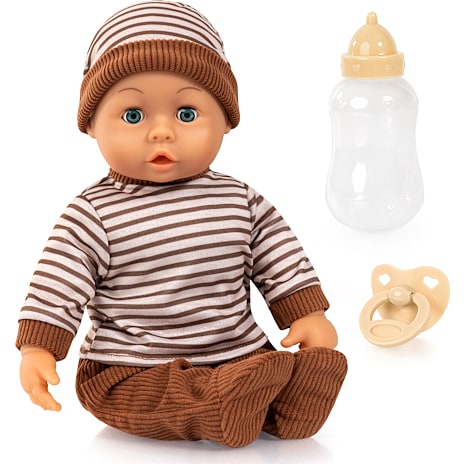 Mami baby dukke 38 cm med brunt tøj 1 stk.