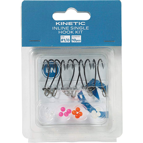 Kinetic inline single hook kit 1/0 10 ps 1 stk.