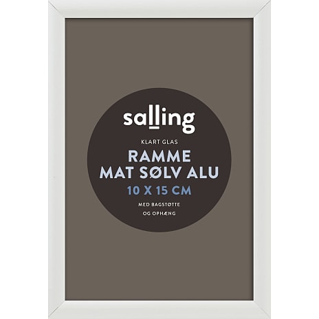 Salling Mat sølvfarvet ramme m. glas - 10x15 cm 1 stk.