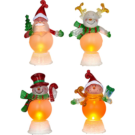 Koopman julefigurer med LED-lys, assorteret