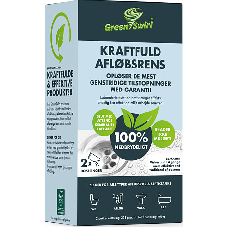 GreenSwirl Afløbsrens i doseringsposer