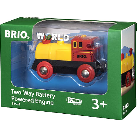 BRIO 33594 Batteridrevet Tovejs Lokomotiv, Rødt/Gult