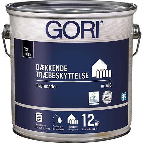 Gori 606 dækkende træbeskyttelse 2,5 liter - kulsort 2500 ml