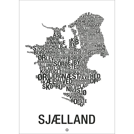 Citatplakat Sjælland Byer 70x100