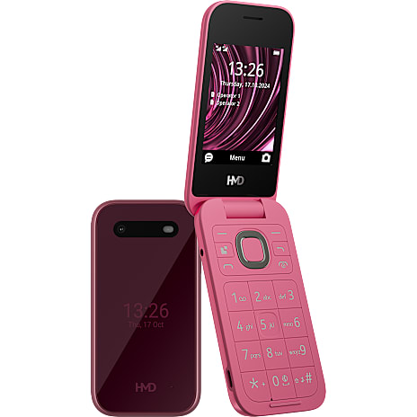 HMD 2660 Flip 4G med Opladningsdock Raspberry Red