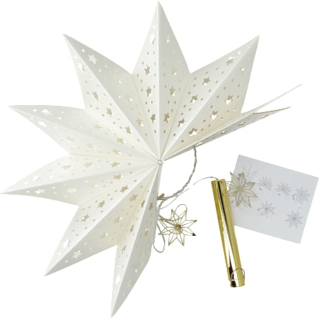 Julefryd LED Stjerne Med Metal 40 cm Hvid