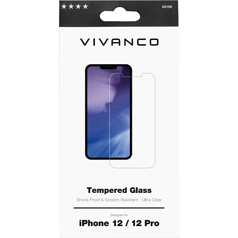 Vivanco Apple iPhone 12/12 Pro Tempered Glass 9H
