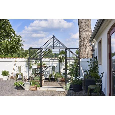 Halls QUBE 8 · 6.3 m² drivhus - sort