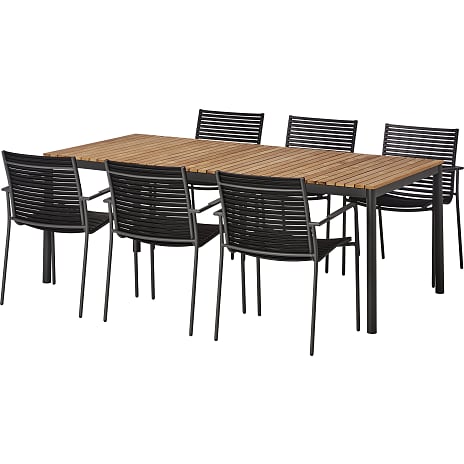 Mood Classic Havebord Med 6 Mood Classic Stole Antracit Stel