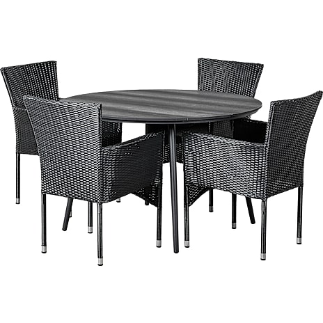 Egeholm Bord med 4 Fairfield stole sort