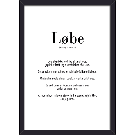 Salling Løbe plakat med sort glasramme