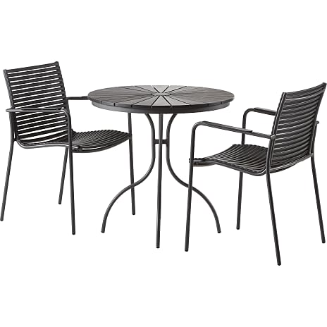 Kerteminde Nonwood Sort Ø80 cm Antracit Stel Med 2 Mood Stole