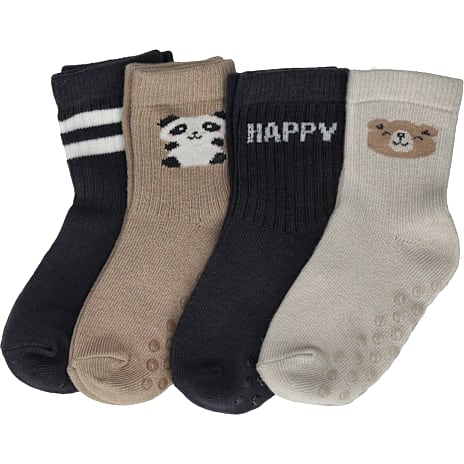 VRS Baby Strømper 4-pak Str. 14/16 Beige/Sort