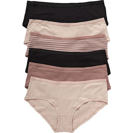 VRS dame 6-pak hipster str. XL - rosa/sort 1 stk.