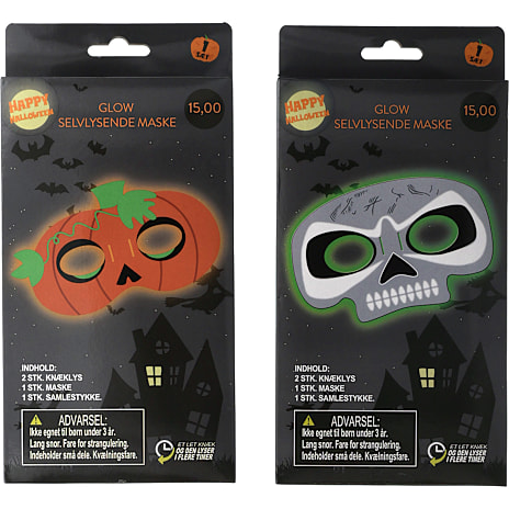 Halloween Glow Maske Assorteret