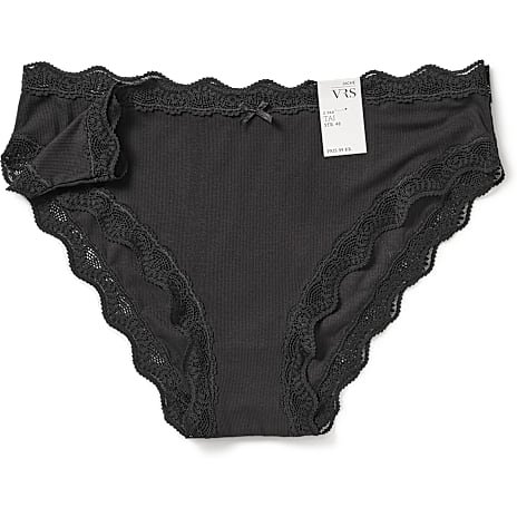 VRS dame 2-pak tai trusser str. 50 - sort 1 stk.